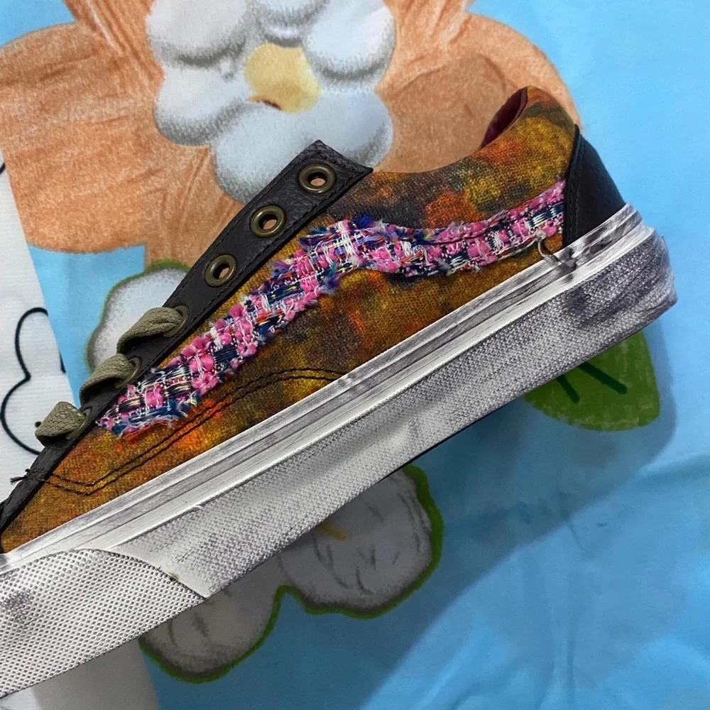 Vans Multicolor Patchwork Low-Top Sneakers with Black Toe